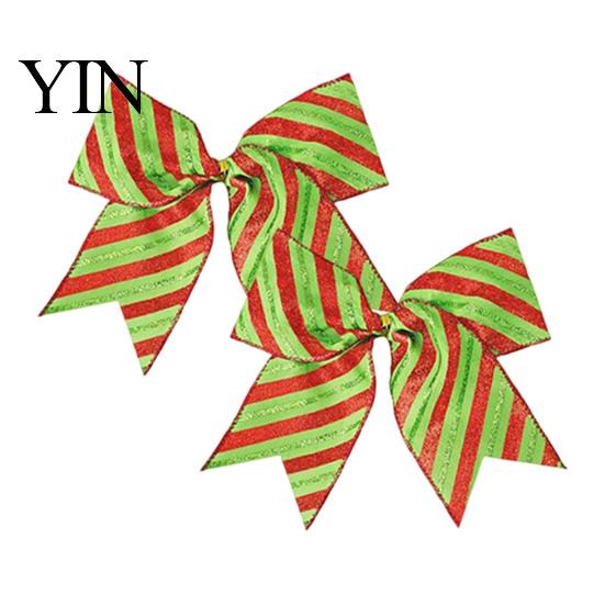 Holiday Tree Embellishments 2Pcs Christmas Polka Dot Bow Decor, European Style Ribbon Ornament for Durable Cloth Bows Crafts Gift Box Wreath, Festive