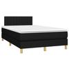 3140763 vidaXL Lit à sommier tapissier avec matelas Noir 120x200 cm Tissu