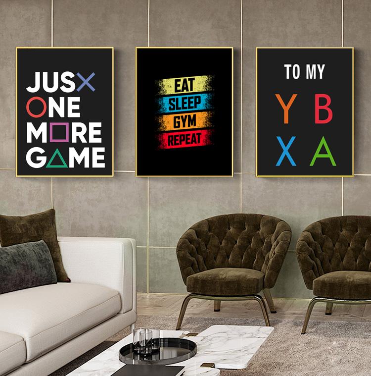 Абстрактная видеоигра, настенная живопись, холст, картина, украшение игровой комнаты, постер и принт для комнаты для мальчиков и девочек, художественный декор, подарок без рамки