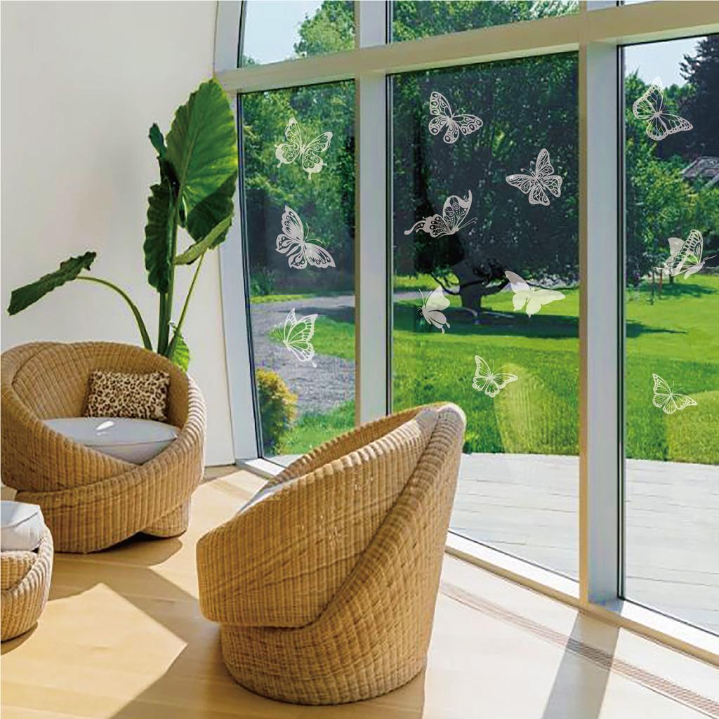 Наклейки на окна, предотвращающие столкновения, белые колибри, съемные декоративные наклейки на окна, предупреждающие о птицах, статические наклейки на стекло