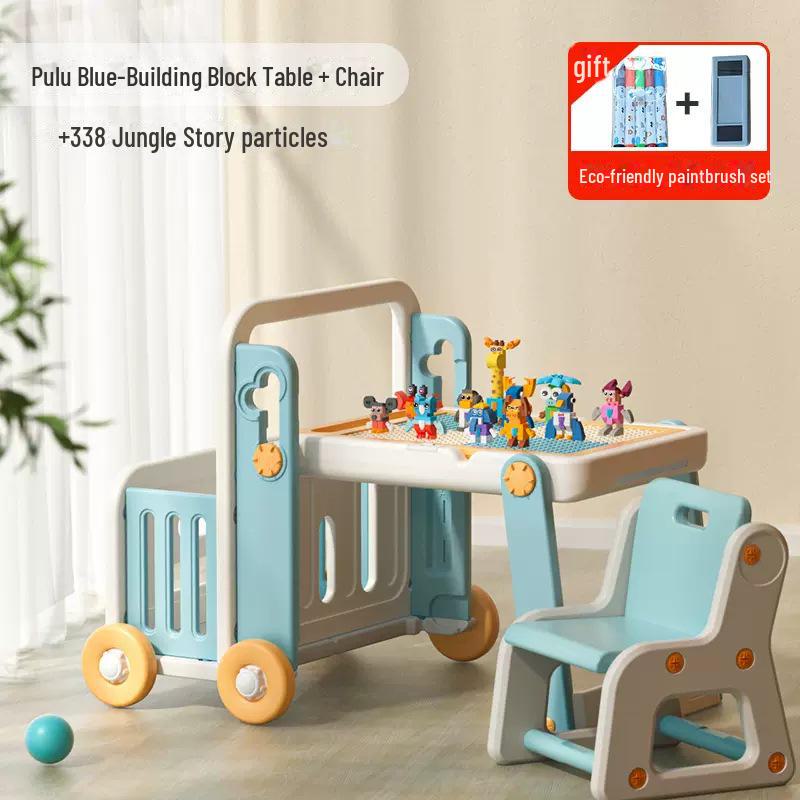 Детский складной стол-конструктор Manlong и доска для рисования - развивающая игрушка с крупными частицами для мальчиков и девочек