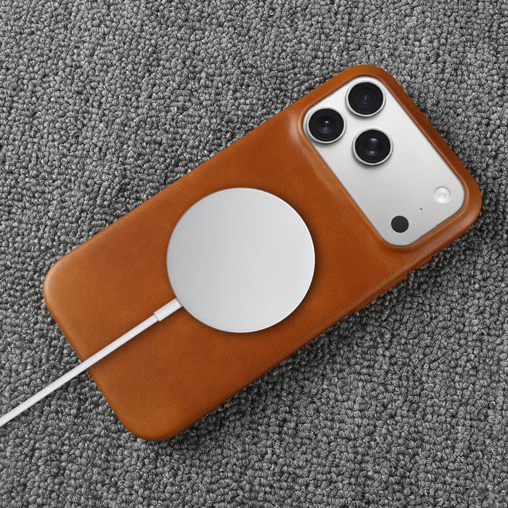 Роскошный чехол для телефона из натуральной кожи с магнитом для iPhone 17 Air 17e 16e 16 15 14 Plus 13 12 Mini 11 Pro Max для Magsafe Чехол Funda