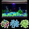 50pcs Aquarium Luminous Pebbles Stones Fish Tank Decoration Resin Glow In The Dark Stones Fish Tank Aquarium Decorations