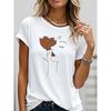 Летняя женская футболка с круглым вырезом и короткими рукавами с модной 3D-печатью
