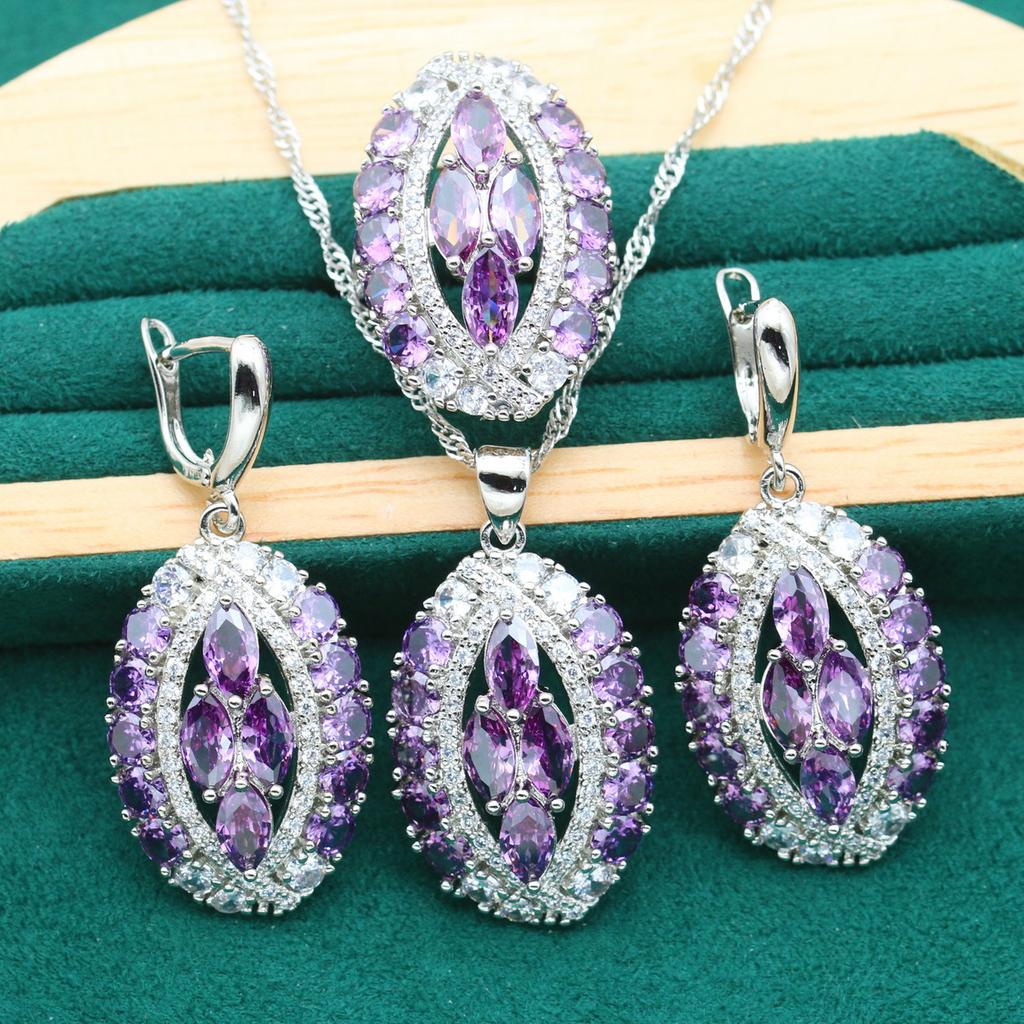 Fashion, E-Commerce Jewelry, Anti-Allergic Aaa Zircon Necklace, Earrings, Rings, Jewelry Set.