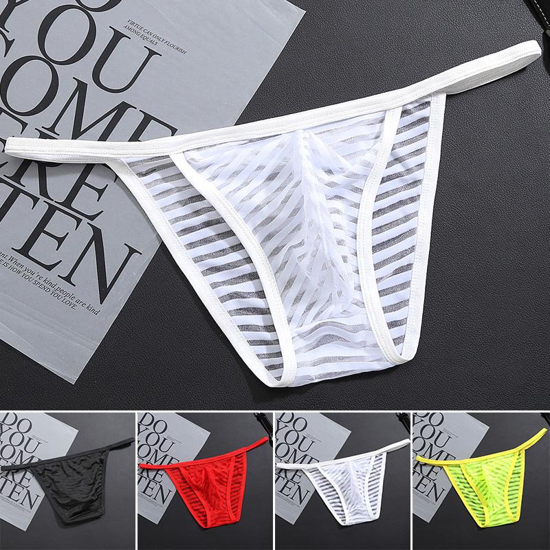 Men's Sexy Transparent Briefs Boxer Briefs Underpants Underwear T-back