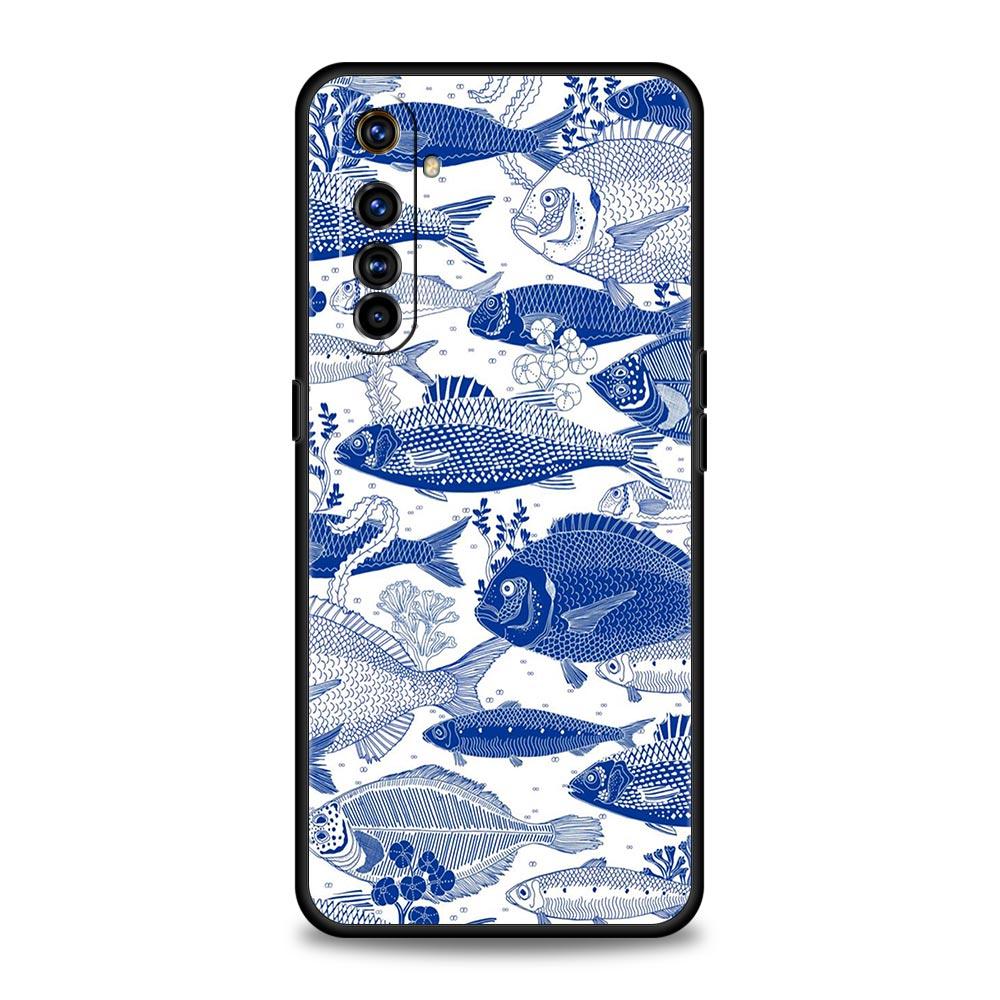 Blue Ocean Fish Case For Realme C67 C63 C55 C53 C35 C25 C21 GT 2 3 5 6 10 11 12 13 Pro Plus 5G Soft TPU Phone Cover Fundas Bags