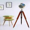 Hollywood Style Chrome Finish Floor Lamp with Brown Tripod Stand 142.24 Cm