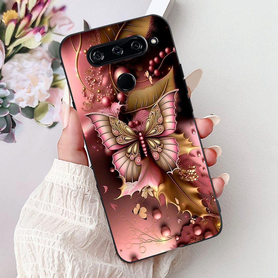 Чехол For LG V40 ThinQ Чехол-крышка Силиконовый Роскошный Модный Милый Кот Крутой Ударопрочный Бампер Корпус Для LG V405 LM-V405 LM-V409N