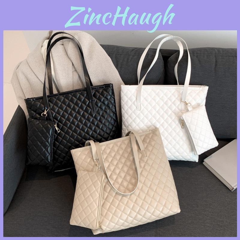 Chic Urban Style Pu Leather Tote Handbag For Women With Zipper Closure Spacious Interior