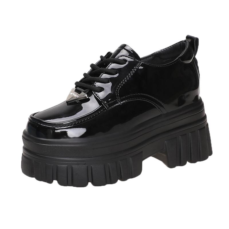 Женские туфли из кожи в ретро-британском стиле, осень-зима 2024 года, новые мокасины на толстой подошве и высоком каблуке для женщин Zapatos