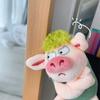 Adorable Animal Keychain Green Funny Hair Animals Pig Doll Toy Plush Pendant