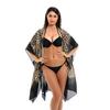 Summer Beach Poncho Printed Sunscreen Cover-up Open Loose Quick Dry Swimsuit Mid Beachwear Cardigan Irregular Length Bikini Shawl