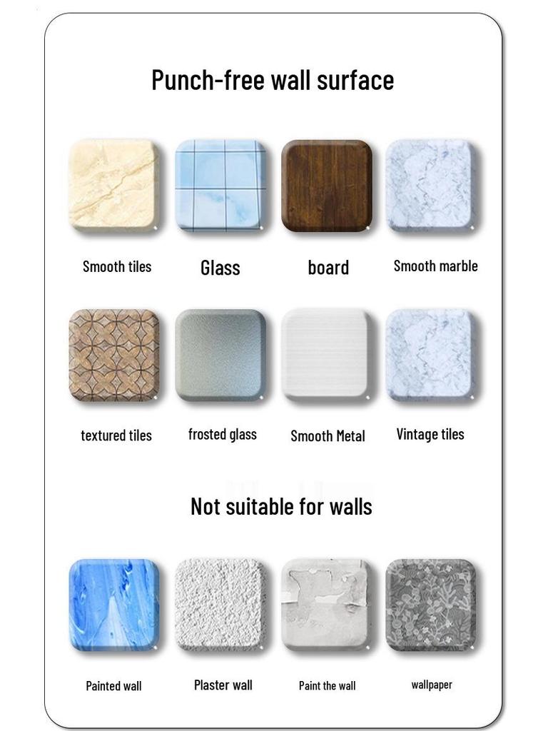 Punch-Free Bathroom Wall Shelf - Aluminum Vacuum Corner Rack