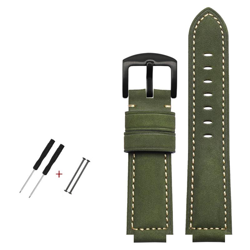 Ремешок для часов из воловьей кожи с верхним слоем, 24-16 мм, кожаный ремешок ручной работы Crazy Horse для timex T49859 | T2N720 | T2p141 Ремешок для часов