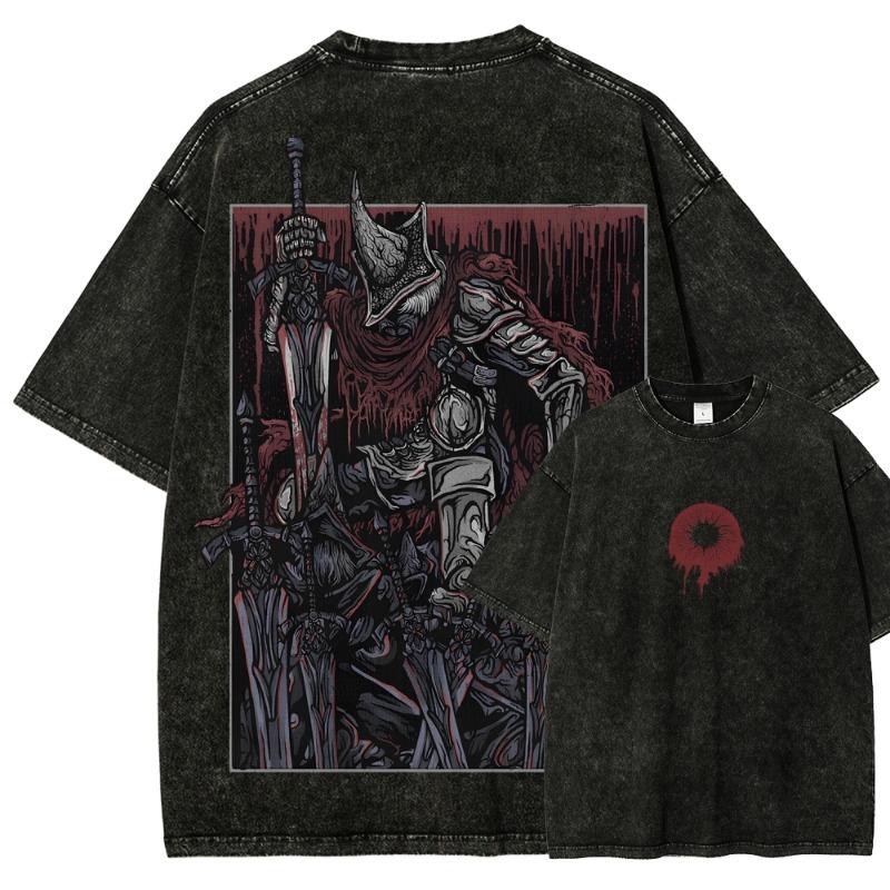 Anime Monster T Shirts Washed Women Cotton Harajuku T-Shirts High Quality Retro for Women Tops Tees Unisex