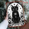 Жестяная табличка «Кошка-ведьма» 8x12 дюймов, винтажное готическое настенное искусство, декор для дома на Хэллоуин
