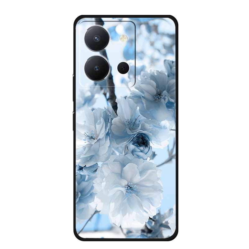 Для Vivo Y36 4G Чехол Роскошный ТПУ Мягкий Силиконовый Чехлы для Телефона Задняя Крышка Для VivoY36 4G Русская Версия Ударопрочный Цветы Новый Funda