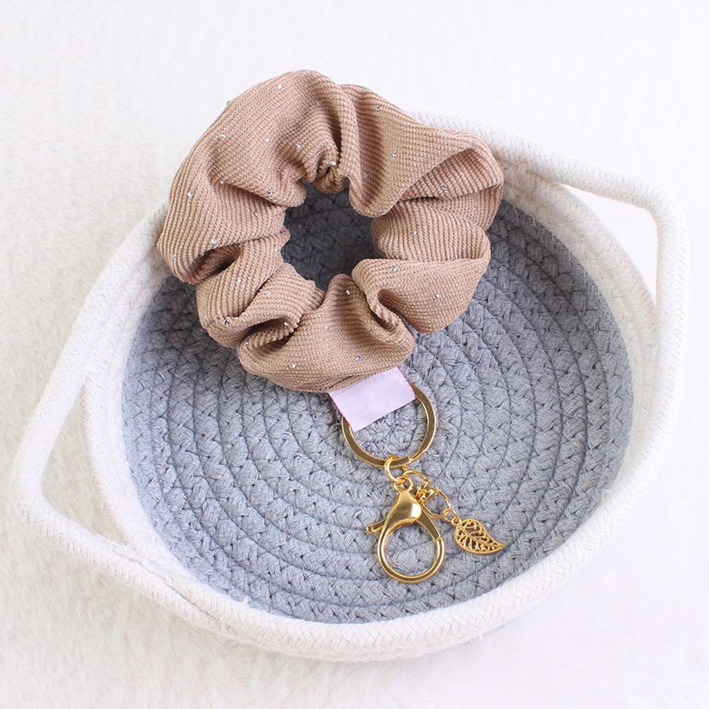 Fashionable Scrunchie Wristlet Keychain Charm Pendant Versatile Use Hair Tie Accessory for Trendy Women and Girls