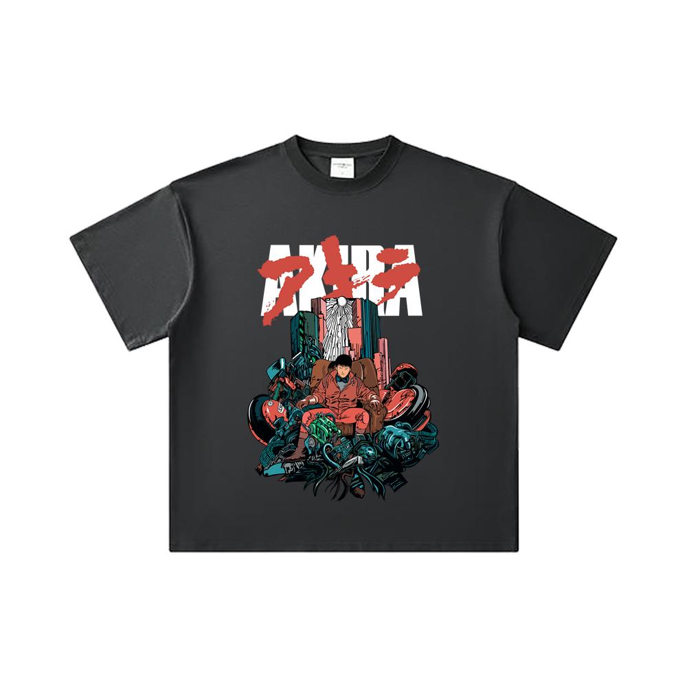 Хлопковая футболка унисекс Akira V1, плотность 260 г/м², двойная пряжа, 32 нити, 100% хлопок, с принтом