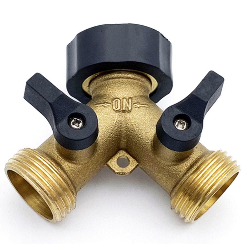 Heavy Duty Garden Hose Splitter Brass Quick Connector Single Turn Water Pipe Adapter Irrigation