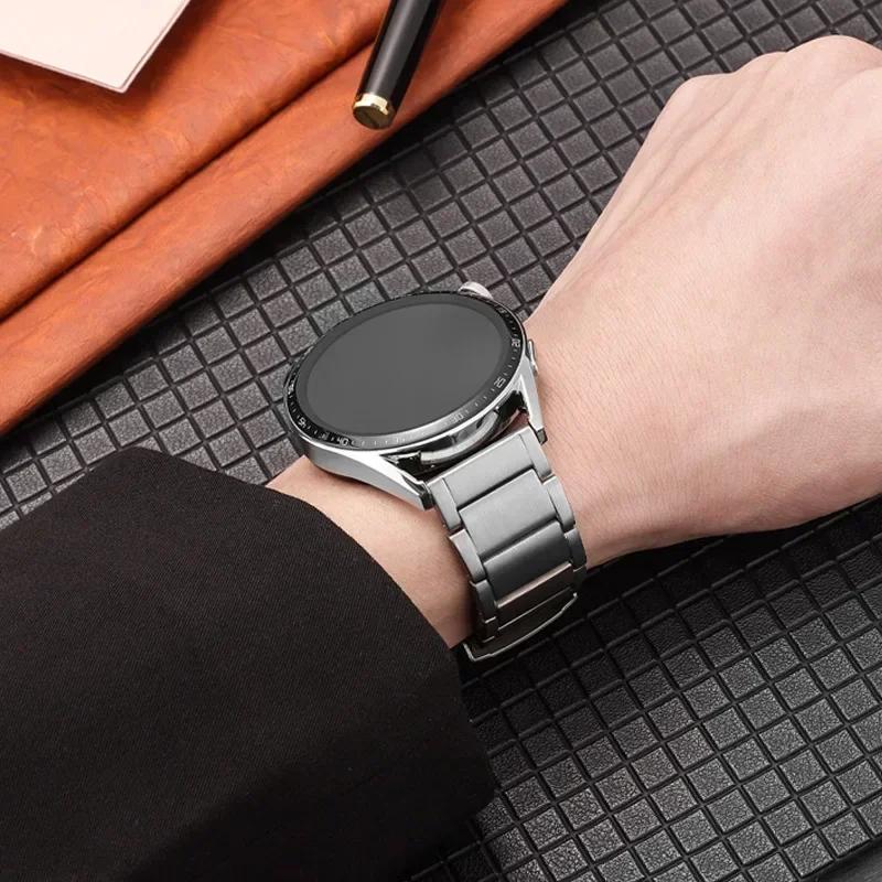 22мм Роскошный титановый ремешок для Huawei Watch5/GT5Pro GT4/4Pro 46 ремешок для Samsung Watch 46мм 3 45мм браслет для Amazfit GTR 47мм