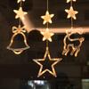 Christmas Garland Light Suction Cup Hook Light Up Love Heart Elk Bell Snowman Santa Moon Star Shape Warm Xmas Holiday Decoration Window Lamp Pendant