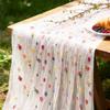 Hot Embroidery Daisy Table Runner Soft Breathable Tulle Table Runner Durable Kitchen Dining Table Decoration for Wedding Party