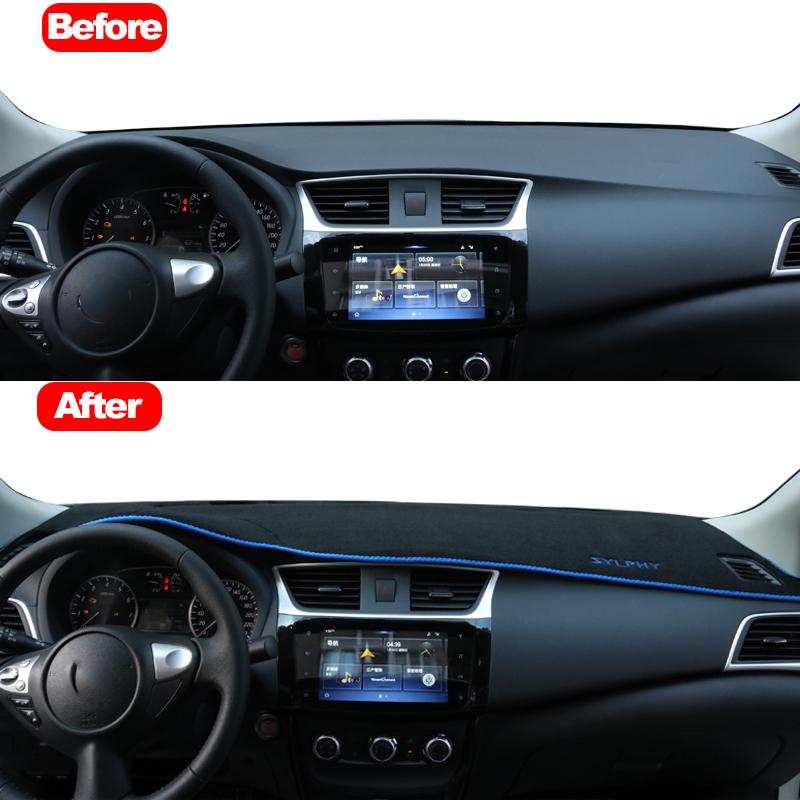 Для Nissan Sentra B17 Sylphy 2012-2014 2015 2016 2017 2018 Коврик на приборную панель автомобиля Коврик от солнца на панель Нескользящие коврики