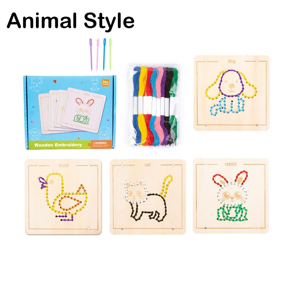 Reusable Threading Painting Toys Colorful Sensory Thread Toy Gifts Threading Board Puzzle Games