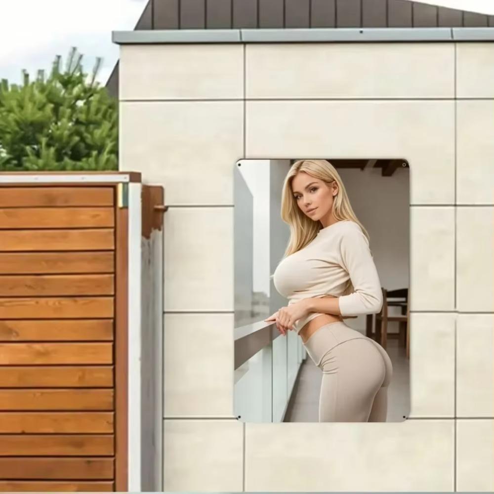 Металлическое настенное искусство Железный пейзажный декор Бескаркасное фигурное настенное искусство для женщин