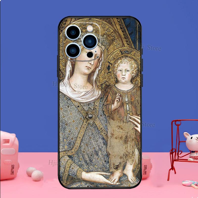 Virgin Mary of Hope Catholic Religious Art Case For iPhone 16 15 13 12 11 14 Pro Max Plus XR XS Max X 12 13 Mini Cover Shell