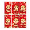 6PCS Blessing 2025 New Year Red Envelope Best Wishes Lucky Money Pockets  Party Gifts