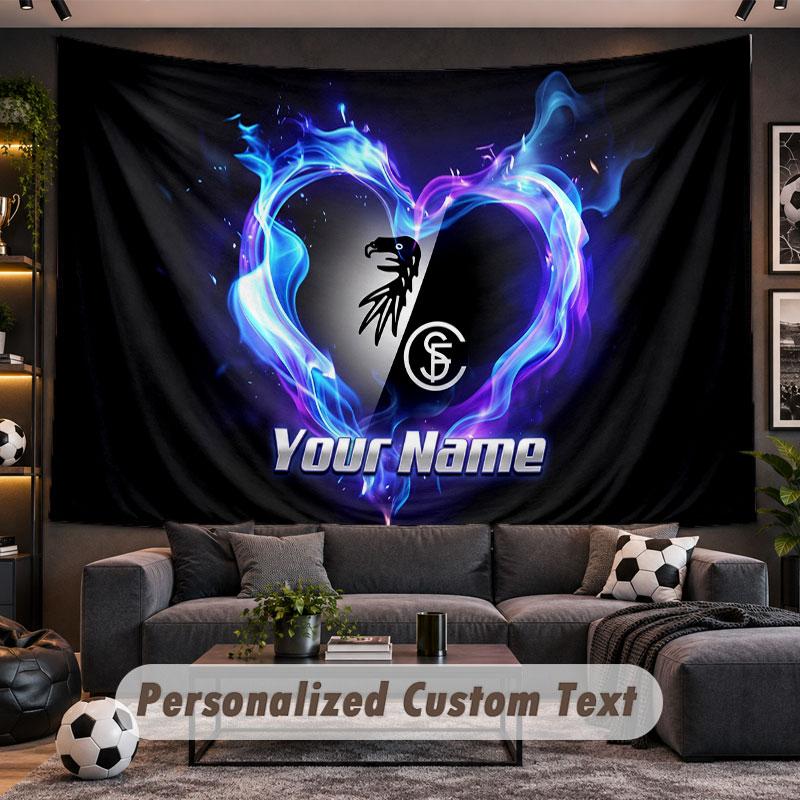 Wall Hanging Tapestry Custom NameSC Freiburg Pattern Personalized Printed Fabric Wall Decor