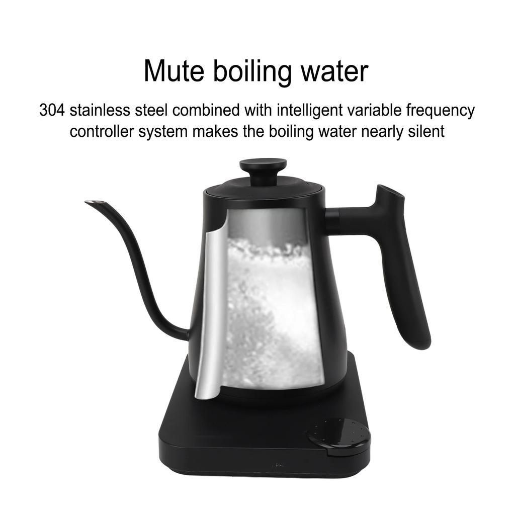1L Electric Kettle 1200W Fast Boiling Stainless Steel Gooseneck for Pour over Smart Temperature Control for Coffee Brewing