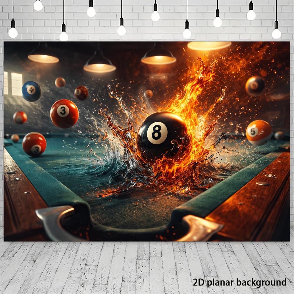 2D flat billiards theme party banner background - Black Eight Ball ThemeDJH