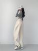 Women's 2024 Autumn/Winter Wide-Leg Banana Pants: Velvet Lined, Straight Fit, Casual and Warm.