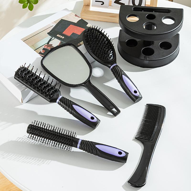 5Pcs Mirror Comb Set Air Cushion Curly Hair Ribs Comb Girls Special Smooth Hair Massage Fluffy Comb