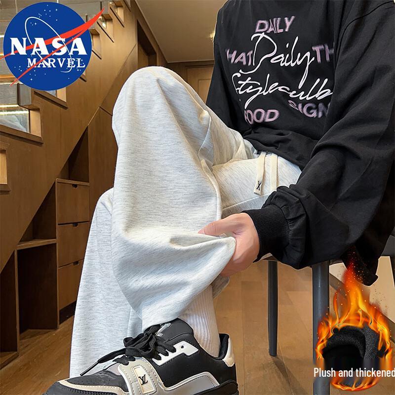 NASA MARVEL Men's Fleece-Lined Casual Straight-Leg Pants
