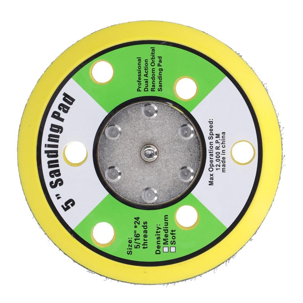 PU Backin Sanding Pad Hook Loop Pneumatic Sande 6 Holes Backing Plate Air Polishers
