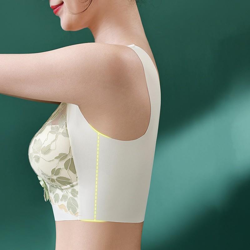 Женский бесшовный дышащий бюстгальтер пуш-ап, нижнее белье без косточек, беспроводное женское цельное белье, кружевной принт, бюстгальтеры без косточек