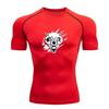 Men's Compression Workout T-Shirt, Ferocious Roaring Wolf Gr