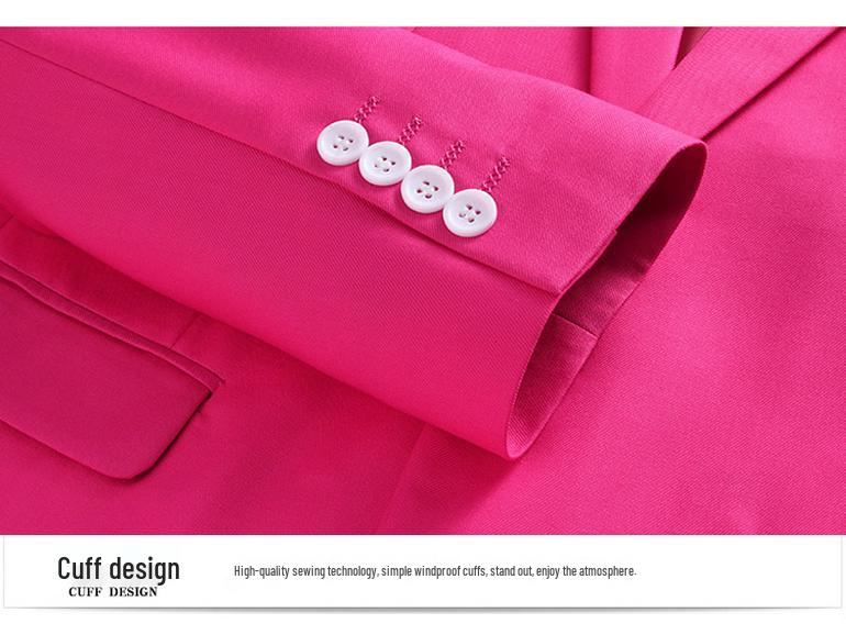 Мужской блейзер большого размера на одной пуговице, приталенного силуэта, 18 однотонных цветов, костюм розово-красного цвета, 2023