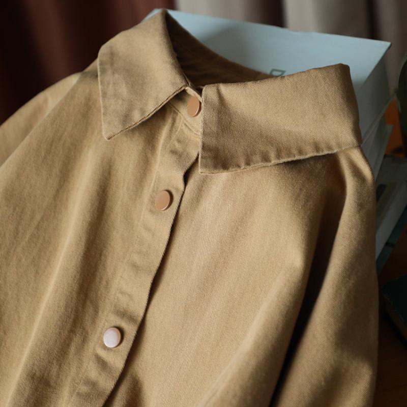 Весенне-осенняя женская свободная повседневная ветровка большого размера, корейская версия осенней куртки-рубашки с длинными рукавами