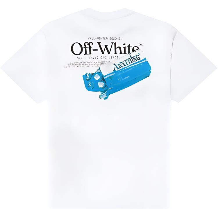 OFF WHITE FW20 Обычная футболка Мужская Белая OMAA038F20FAB0030110
