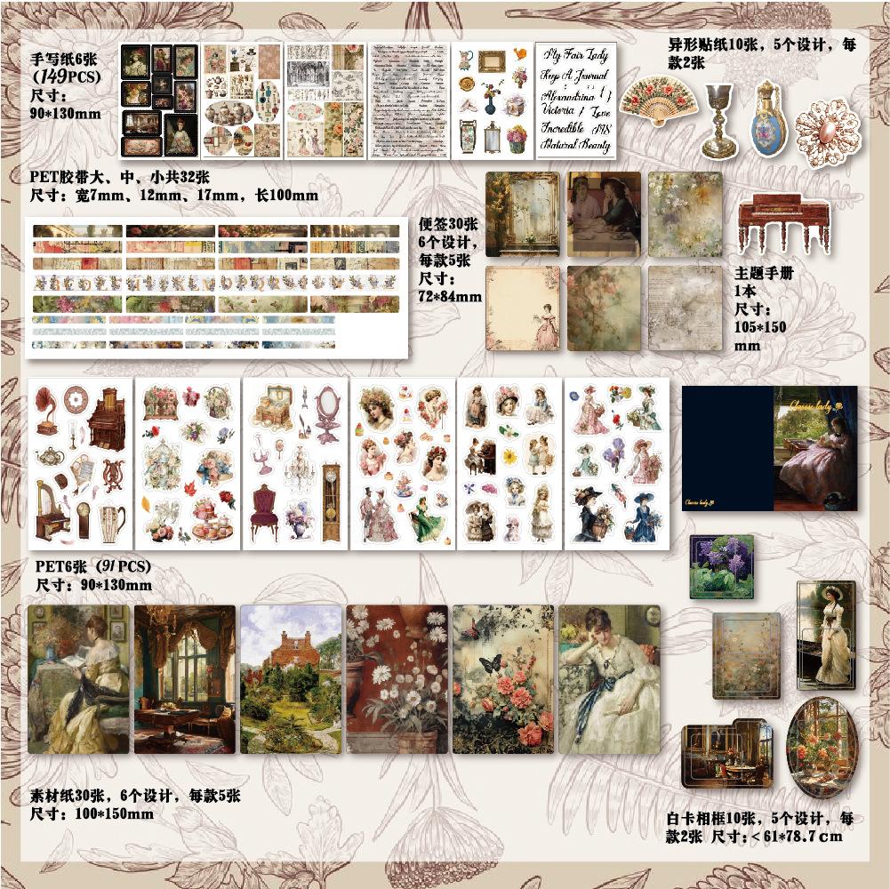 Journal Stickers Pack Ins Style Butterfly Floral Vintage DIY Scrapbooking Decorative Stickers Set for Planner