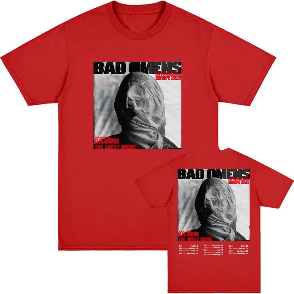 BAD OMENS Рок-группа Графические футболки Чувствуешь ли ты любовь Тур по Европе Футболка Уличный стиль Принт Хлопок Повседневная Свободная футболка Унисекс