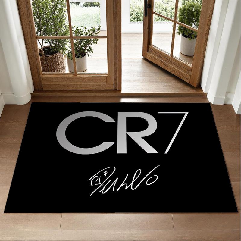 Cristiano Ronaldo Design Crystal Velvet Rug Soft Decorative Mat for Bedroom Entrance