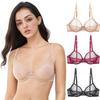 Sexy Ultra Thin Breast Bra Push Up Transparent Bralette Women Exotic Sexy Lingerie Mesh Lingerie Lace Brassiere