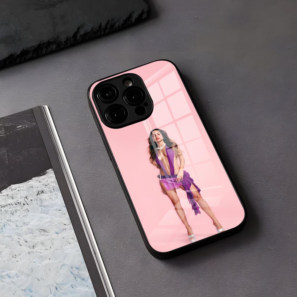Чехол для телефона E-Emilia M-Mernes Singer для IPhone 17 Air 16 E Pro Max 15 14 13 Mini 12 Pro 11 Max Plus Черная стеклянная крышка